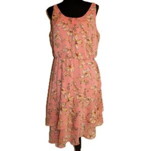 A New Day Pink Floral Dress Asymmetrical Dress